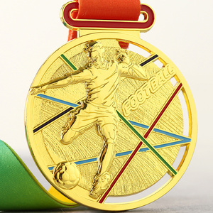 Medallas Deportivas de Fútbol Personalizadas de Aleación de Zinc con Impresión UV 3D, Medallas de Premio al por Mayor para Campeones de Torneos de Fútbol, Trofeo, Premio - Product Image 3