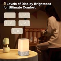 Réveil avec bruit blanc et lampe de nuit - 30 sons - pour enfants, adultes, bébés - chambre à coucher - soulagement de l'insomnie