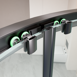 Cabines <span class=keywords><strong>de</strong></span> <span class=keywords><strong>douche</strong></span> coulissantes en aluminium noir <span class=keywords><strong>de</strong></span> style lot, avec cadre en verre trempé, pour hôpitaux et hôtels - Product Image 3