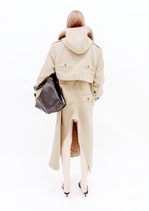 Manteau long OUDINA personnalisé, coupe ample, au-dessus du genou, à double boutonnage, avec ceinture, pour femme - Product Image 5