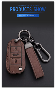 Logo personnalisé étui à clés de voiture en cuir de luxe <span class=keywords><strong>coque</strong></span> de couverture pour <span class=keywords><strong>Peugeot</strong></span> 405 208 308 206 <span class=keywords><strong>207</strong></span> 307 407 accessoires de <span class=keywords><strong>clé</strong></span> de voiture - Product Image 3