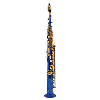 Bb Straight Soprano Saxophone Brass Body Bakelite Head Blue/Gold Lacquered Adjustable Professional Woodwind Instrument HYM-770