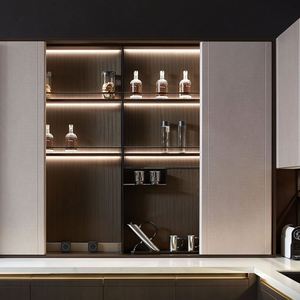 Armoires de cuisine modernes de luxe en bois massif avec personnalisation de la conception gratuite et rangement multifonctionnel - Product Image 1