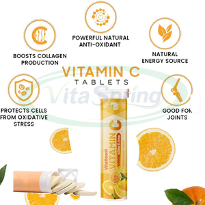 VitaSpring OEM Vitamin c Dissolvable <span class=keywords><strong>tablet</strong></span> <span class=keywords><strong>Zinc</strong></span> terbaik suplemen pemutih kulit pil 1000mg Vitamin c Effervescent <span class=keywords><strong>tablet</strong></span> - Product Image 2