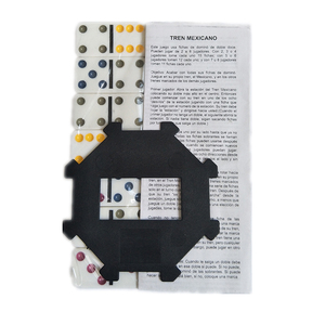 Jeu de dominos double six en écaille de cygne personnalisé pas cher, jeu de dés dans une boîte en étain JUXING D6-5208T - Product Image 4