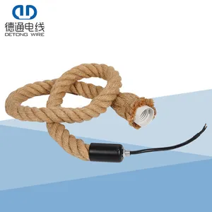 Good Quality Bare Copper 0.5mm 0.75mm 1.0mm PVC Insulated Hemp Rope Braided Power Cord