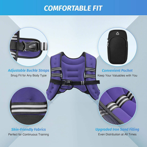 Chaleco con Peso Personalizado de Fábrica CZFIT de 5 lb, 10 lb y 15 lb con Franjas Reflectantes y Correas Ajustables, Chaleco con Peso Ultrafino para Gimnasio en Casa - Product Image 2
