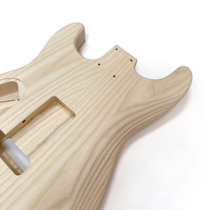 Cuerpo de guitarra DIY de fresno sin acabar, tipo barril, con cavidad electrónica en la parte posterior - Product Image 4