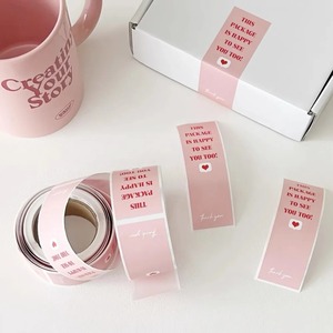 Cinta Adhesiva Romántica Rosa con Mensaje de Agradecimiento para Cajas de Regalo, Recuerdos de Boda, Fiestas de Cumpleaños y Manualidades - Product Image 1
