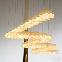 Lustre modulaire en verre en forme de nuage, style art moderne, pour hall d'hôtel et centre commercial