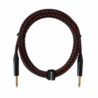 Câble audio professionnel OEM CH-G017 TS pour guitare, mâle-mâle, blindé en spirale, gaine en PVC, conducteur en cuivre sans oxygène, câble en tweed