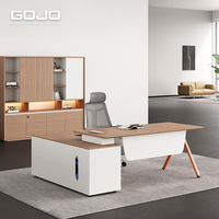 Meubles de bureau, nouveau modèle de bureau, table de luxe en forme de L, bureau de direction avec table latérale, bureau de travail, table de bureau