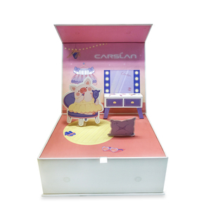 Tùy chỉnh 3D tông Hộp quà tặng sáng tạo lá vàng <span class=keywords><strong>in</strong></span> Pop Up bất ngờ cho ngày sinh nhật kỳ nghỉ làm từ giấy kraft cho tóc giả sử dụng - Product Image 2