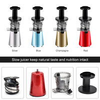Kleine huishoudelijke slowjuicer met één versnelling, roestvrijstalen mes, automatische elektrische omkeerfunctie voor fruit en groenten