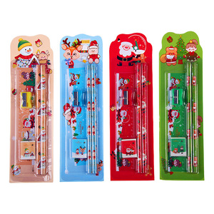 Set de Lápices Navideños (5 Piezas), Set de Dibujo para Niños, Set de Papelería con Borrador y Lápiz, Premio/Regalo de Navidad - Product Image 5