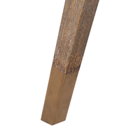 Chaise de salle à manger HLM109 en bois massif brun, style côtier français, avec accoudoirs en rotin tressé, mobilier de salle à manger