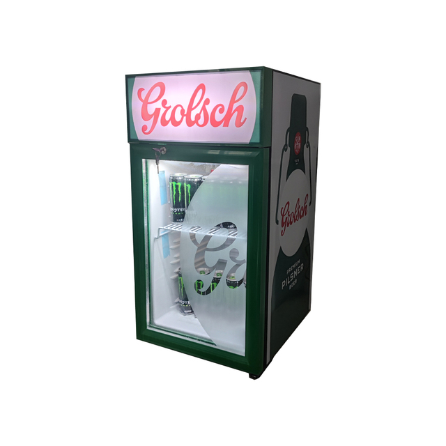 Oumeite Hot 55L Silent Compact Shopping Mall Glass Door Mini Bar Fridge with LED Light 0~10C 3-Year Warranty