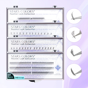 STARSCOLORS - Extensiones de Pestañas Preformadas Estilo <span class=keywords><strong>Manga</strong></span>, Diseño de Espiral, Punta de Torre, para Injerto de Pestañas - Product Image 1