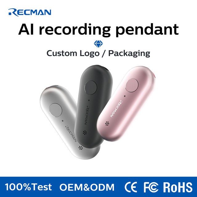 32GB Wearable AI Voice Recorder Magnetic Clip 18H Recording 98% Accurate Speech Text Wi-Fi Enabled for Meetings Interviews