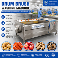Laveuse industrielle automatique de légumes à brosses pour pommes de terre, carottes, gingembre, radis