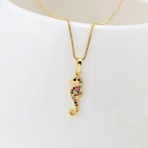 Foxi gioielli moda oro placcato 18K marò cavalluccio <span class=keywords><strong>marino</strong></span> collana pendente donne - Product Image 3