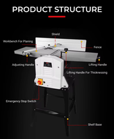 Raboteuse Dégauchisseuse Épaisseur Multifonctionnelle Populaire Certifiée CE 1300 W 6" FS-9015 pour Travail du Bois à Domicile et Bricolage