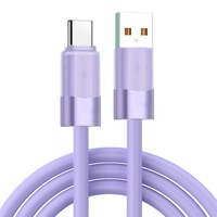 Kabel pengisi daya silikon lembut, kabel pengisian daya Cepat tipe-c ke tipe-c PD 60W/100W e-mark Chip USB c untuk i16/15 mac ponsel Google