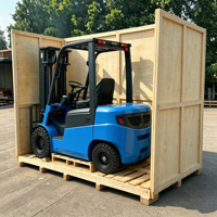 Chariot élévateur électrique contrepoids à trois roues, puissance industrielle 2,5t, batterie lithium, fonctionnement silencieux, pour chargement de conteneurs