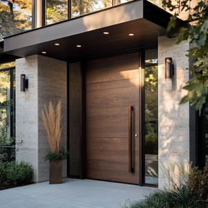 Puerta de Entrada de Aluminio Estilo Americano ZEKIN para Casa Moderna o Villa, Puerta de Seguridad Exterior con Certificación CE ISO NFRC - Product Image 2