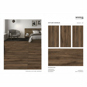 Antune Wengue 600X1200MM Carrelage de porcelaine aspect bois Carrelage de sol en bois céramique rustique pour le salon au meilleur prix - Product Image 1