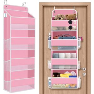 Over The Door Organizer 10 Pockets Pink Hanging <b>Storage</b> <b>For</b> Bathroom <b>Kitchen</b> Closet Nursery - Product Image 1