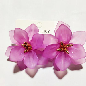 Pendientes de Pétalos Grandes 3D Super Fairy, Joyería de Flores Hecha a Mano para el Verano - Product Image 4