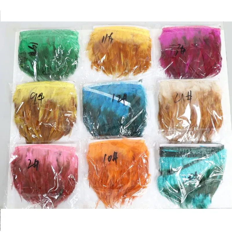 8-15cm piume di gallo tinte plumas multicolori trim e frange sfumate bicolore per la decorazione di costumi artigianali