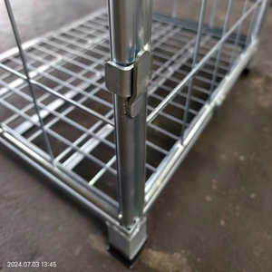 รถเข็นโลจิสติกส์แบบกรงลวดชุบสังกะสีแบบหนาพิเศษสองด้านสำหรับคลังสินค้า - Product Image 3