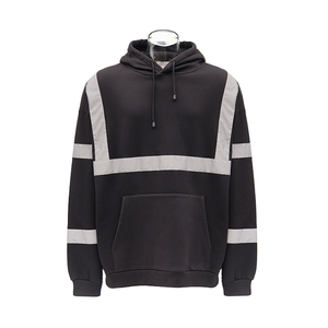 Veste de sécurité fluorescente haute visibilité imperméable avec logo personnalisé, capuche réfléchissante, pull en polyester - Product Image 3