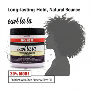 Crème pour cheveux bouclés Defning Curl Custard, crème pour cheveux bouclés Curl Lala, boucles naturelles, ondulations, enrichie en beurre de karité, huile d'olive, réparation des cheveux - Product Image 2