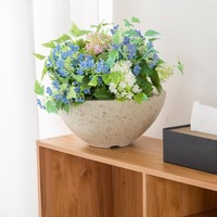 Pot de fleurs en ciment de style nordique en forme de bol, respirant et résistant à la corrosion, pour utilisation sur bureau ou au sol