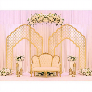 Elegant Muslim Nikah Stage Laser Arches Premium Golden Mehrab Style Laser Cut Metal Arches Buy Walima Stage Decoration <b>Props</b> USA - Product Image 1