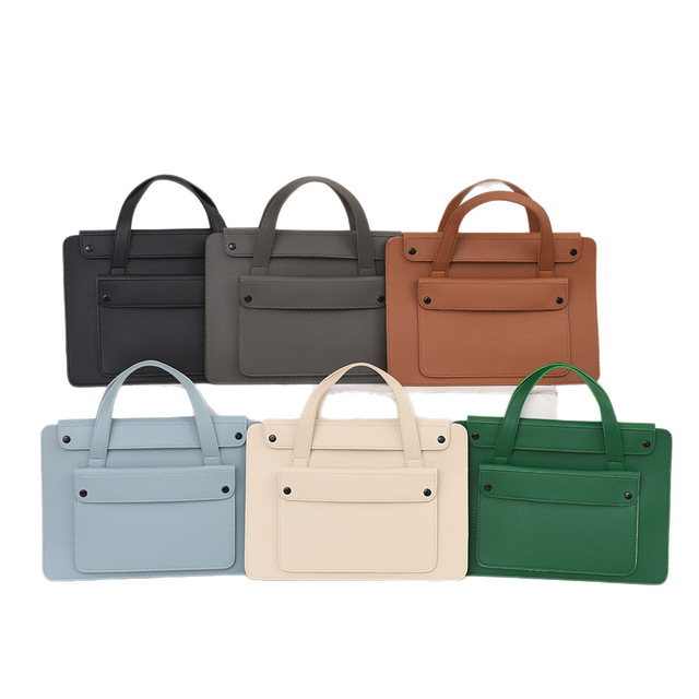 Personalized Luxury PU Leather Laptop Sleeve Large Capacity Laptop Bag Cover for Mack Book Travel Office&Business Gift