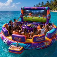Canapé gonflable de cinéma aquatique pour le football avec dossier de bar gonflable et support pour grand écran, idéal pour les soirées en bord de piscine, les locations et l'utilisation commerciale