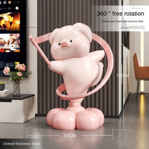 Adorno de Cerdo de Resina Estilo Crema, Decoración Ecológica para el Hogar, <span class=keywords><strong>Porche</strong></span>, Sala de Estar, Cumpleaños y Graduaciones - Product Image 2