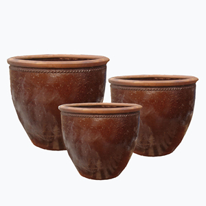 Grands pots de fleurs en céramique, résistants au gel, faits à la main, style rustique européen, pour centres commerciaux, jardins et décoration intérieure TERREN RT6600 - Product Image 4