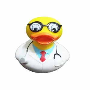 Estilos de plástico médico com óculos, pato de banho amarelo, brinquedo, produtos