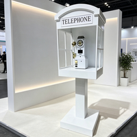 Cabine téléphonique vintage pour fêtes, accessoire de photomaton avec fonction d'enregistrement audio pour mariages et événements