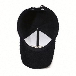 Wholesale Custom Embroidery Logo Winter Cozy Plush Warm Fluffy Hats New Trendy Furry Baseball <b>Cap</b> for <b>Women</b> - Product Image 4