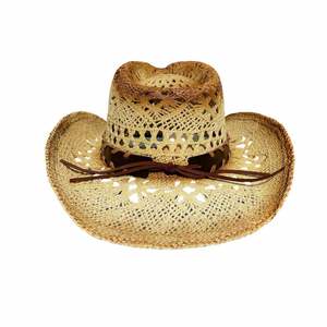 Wholesale Western Cowboy <b>Hat</b> <b>Men</b> and Women <b>Summer</b> Trips Beach Sun <b>Hat</b> Retro Large Brimmed Straw Cowboy <b>Hat</b> - Product Image 6