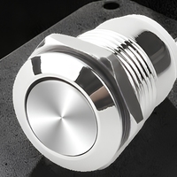 Interrupteur momentané 1NO, bouton poussoir 12 mm, anneau lumineux, 1A, 12V-36V, métal, IP65/IP67, interrupteur électronique