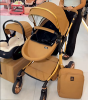 Ensemble poussette et siège auto de luxe 3-en-1 Kidilo pour bébé de 3 ans, léger, pliable facilement, portable, chariot 3D