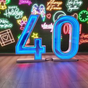 Letras de Marquesina con Espejo Infinito <span class=keywords><strong>3D</strong></span> de Neón Personalizadas de 3 y 4 Pies, Luces LED de Números de Marquesina para Decoración de Bodas y Fiestas de Cumpleaños - Product Image 2