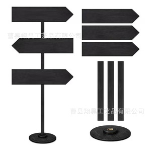 Letrero de madera con forma de flecha, de pie, para bodas, decorativo, de madera maciza, adorno DIY, guía para fiestas, forma rectangular - Product Image 4